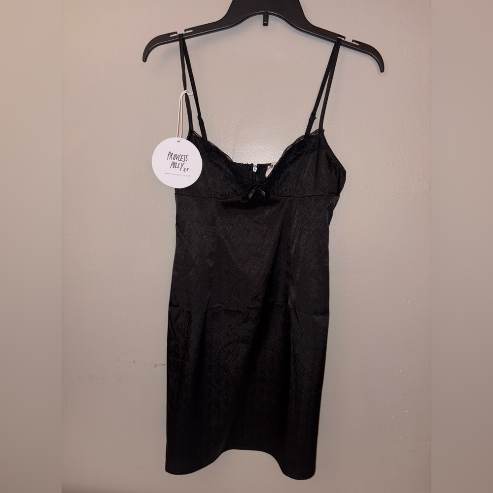 Black Mini Slip Dress by Princess Polly